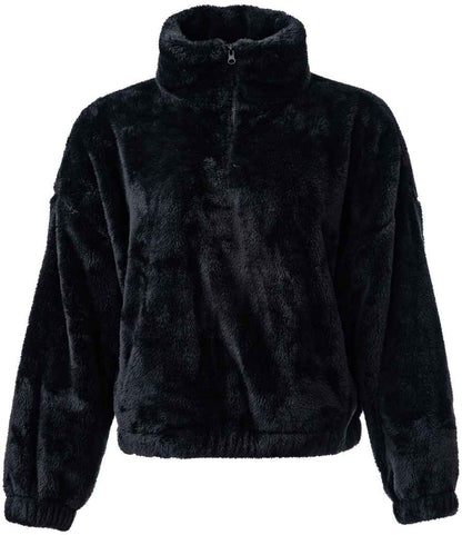 Brand Lab Ladies Fluffy 1/4 Zip Fleece - Black (BH202)