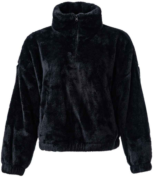 Brand Lab Ladies Fluffy 1/4 Zip Fleece - Black (BH202)