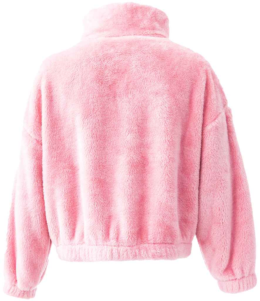 Brand Lab Ladies Fluffy 1/4 Zip Fleece - Blush Pink (BH202)