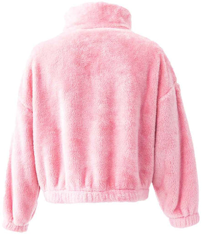 Brand Lab Ladies Fluffy 1/4 Zip Fleece - Blush Pink (BH202)