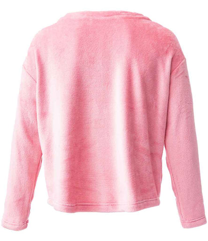 Brand Lab Ladies Plush Fleece Crew Neck Sweatshirt - Blush Pink (BH210)