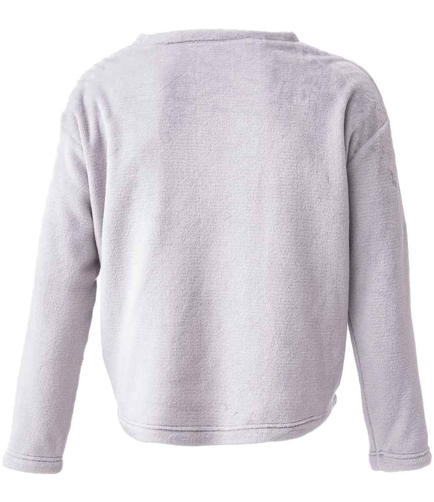 Brand Lab Ladies Plush Fleece Crew Neck Sweatshirt - Silver Grey (BH210)