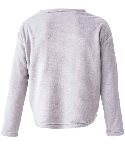 Brand Lab Ladies Plush Fleece Crew Neck Sweatshirt - Silver Grey (BH210)
