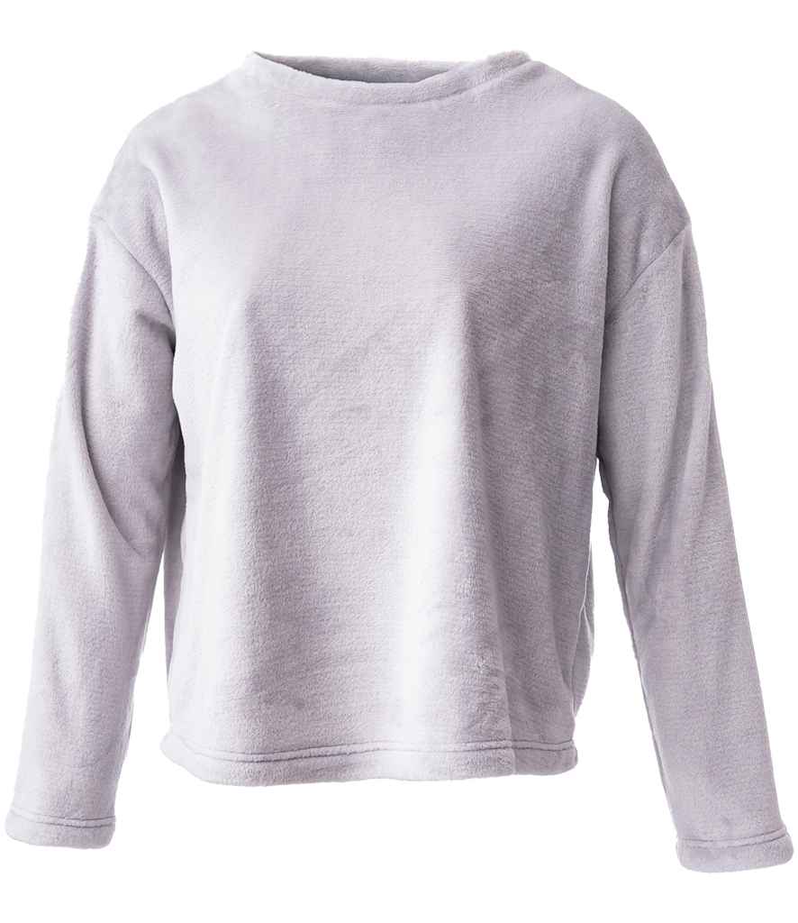Brand Lab Ladies Plush Fleece Crew Neck Sweatshirt - Silver Grey (BH210)