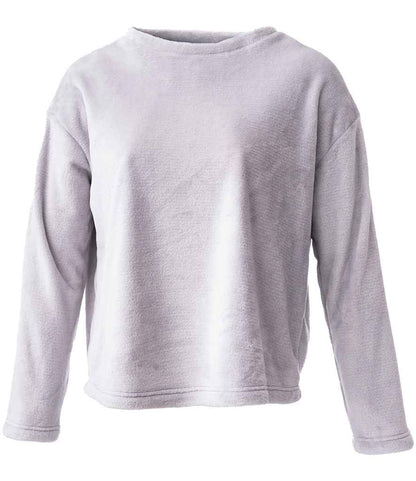Brand Lab Ladies Plush Fleece Crew Neck Sweatshirt - Silver Grey (BH210)