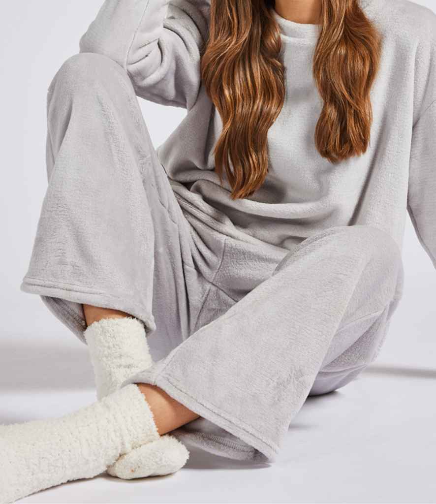 Brand Lab Ladies Plush Fleece Lounge Trousers - Silver Grey (BH211)