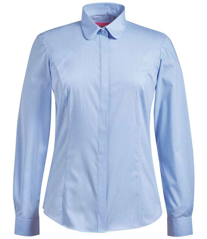 Brook Taverner Ladies Trevi Long Sleeve Poplin Shirt - Sky Blue (BK131)