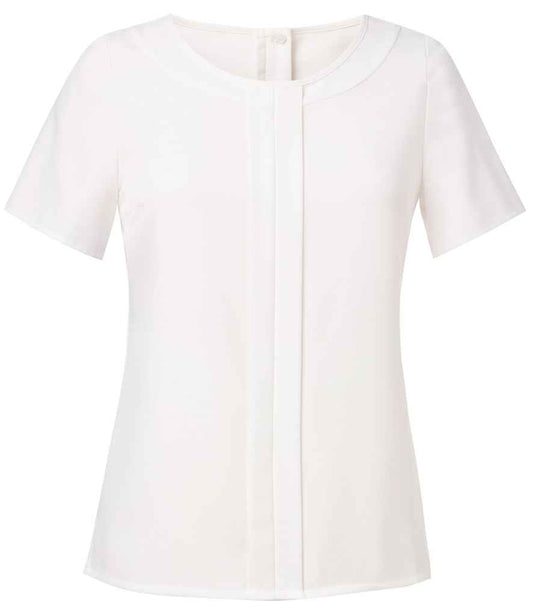 Brook Taverner Ladies Felina Short Sleeve Shirt - White (BK140)