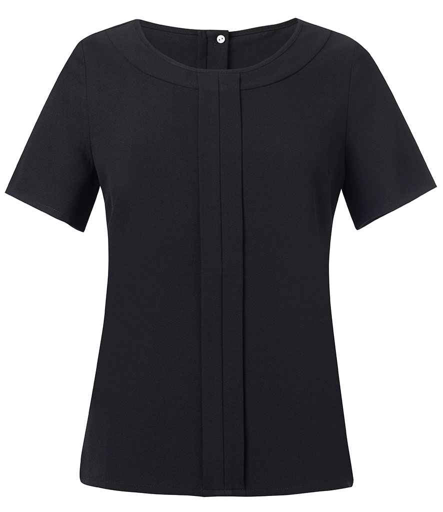 Brook Taverner Ladies Verona Short Sleeve Shirt - Black (BK142)