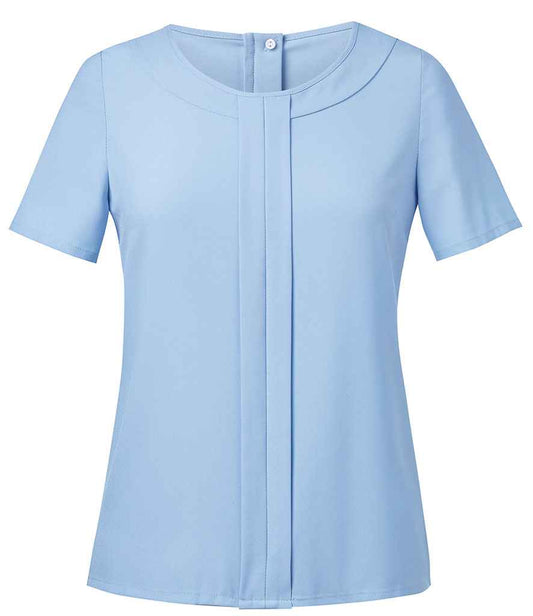 Brook Taverner Ladies Verona Short Sleeve Shirt - Sky Blue (BK142)