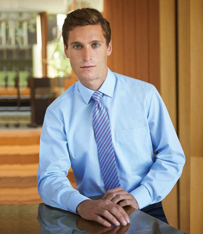 Brook Taverner Rapino Long Sleeve Poplin Shirt - Blue (BK150)