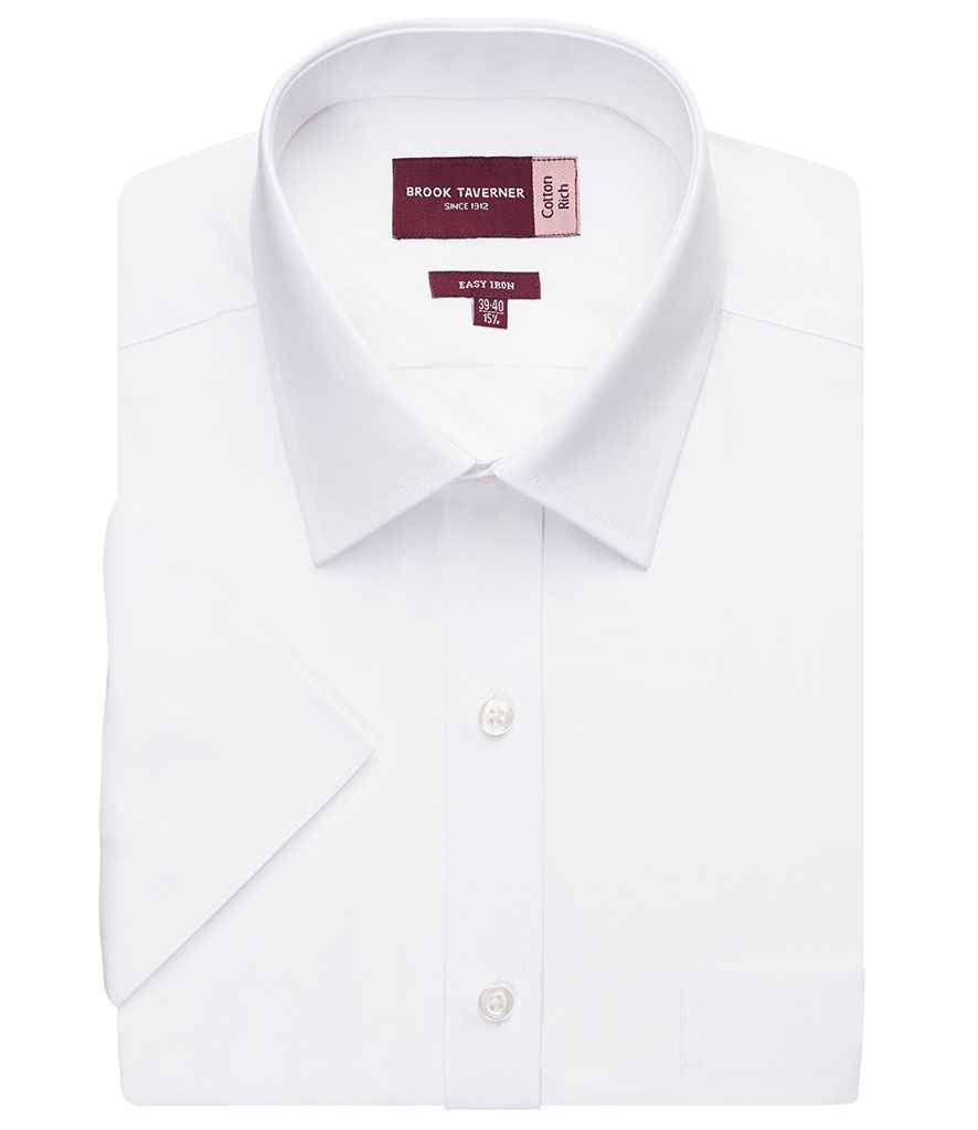 Brook Taverner Rosello Short Sleeve Poplin Shirt - White (BK152)