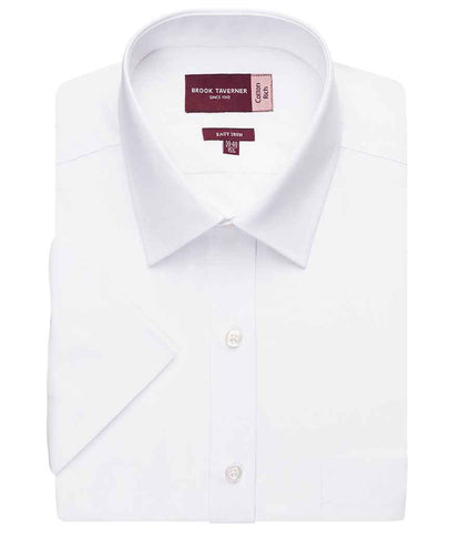Brook Taverner Rosello Short Sleeve Poplin Shirt - White (BK152)