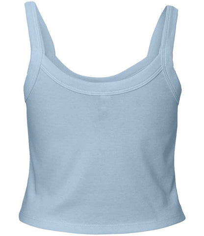 Bella+Canvas Bella Ladies Micro Rib Spaghetti Strap Tank Top - Solid Baby Blue Blend (BL1012)