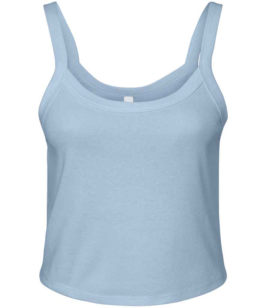 Bella+Canvas Bella Ladies Micro Rib Spaghetti Strap Tank Top - Solid Baby Blue Blend (BL1012)