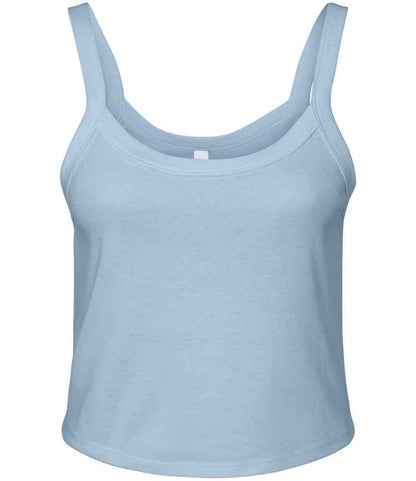 Bella+Canvas Bella Ladies Micro Rib Spaghetti Strap Tank Top - Solid Baby Blue Blend (BL1012)