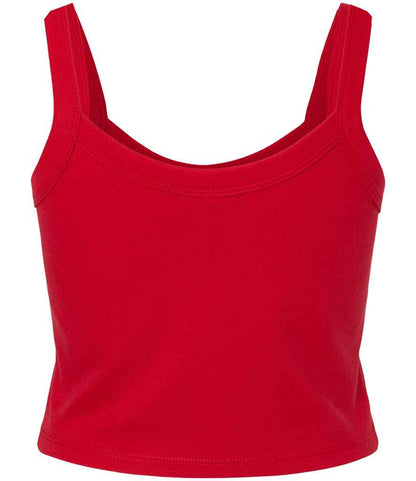 Bella+Canvas Bella Ladies Micro Rib Spaghetti Strap Tank Top - Solid Red Blend (BL1012)
