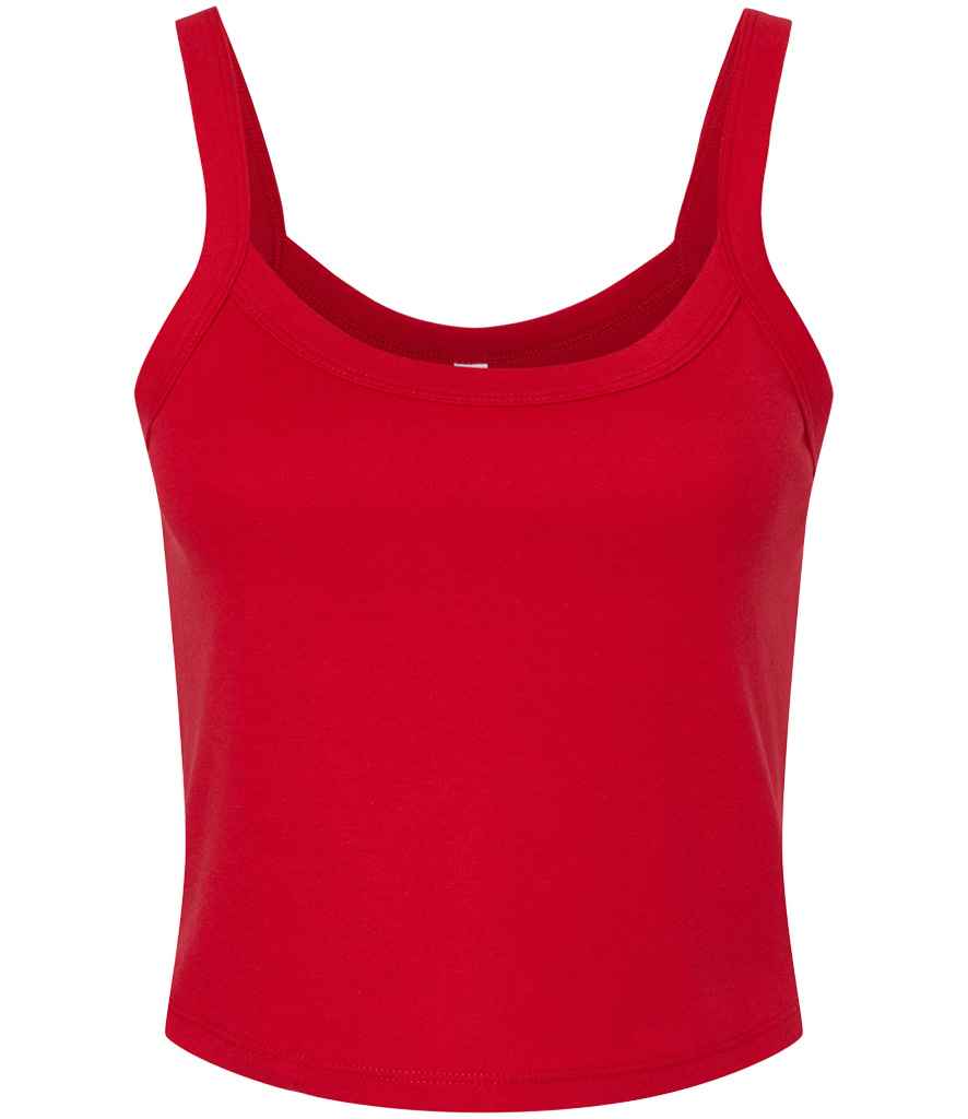 Bella+Canvas Bella Ladies Micro Rib Spaghetti Strap Tank Top - Solid Red Blend (BL1012)
