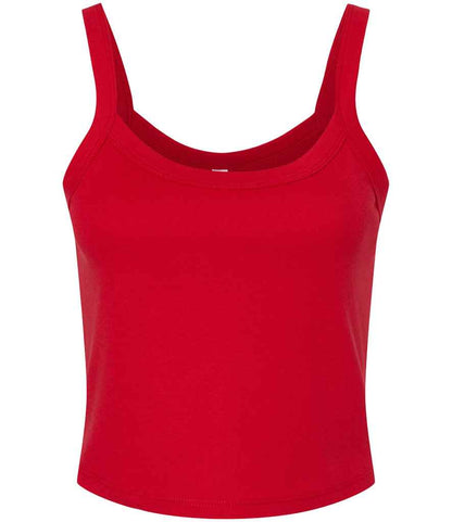 Bella+Canvas Bella Ladies Micro Rib Spaghetti Strap Tank Top - Solid Red Blend (BL1012)