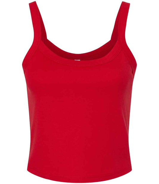 Bella+Canvas Bella Ladies Micro Rib Spaghetti Strap Tank Top - Solid Red Blend (BL1012)