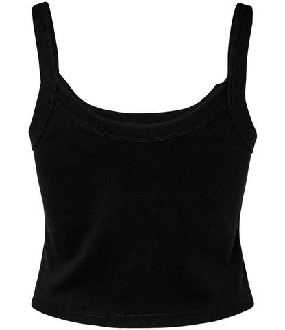 Bella+Canvas Bella Ladies Micro Rib Spaghetti Strap Tank Top - Solid Black Blend (BL1012)