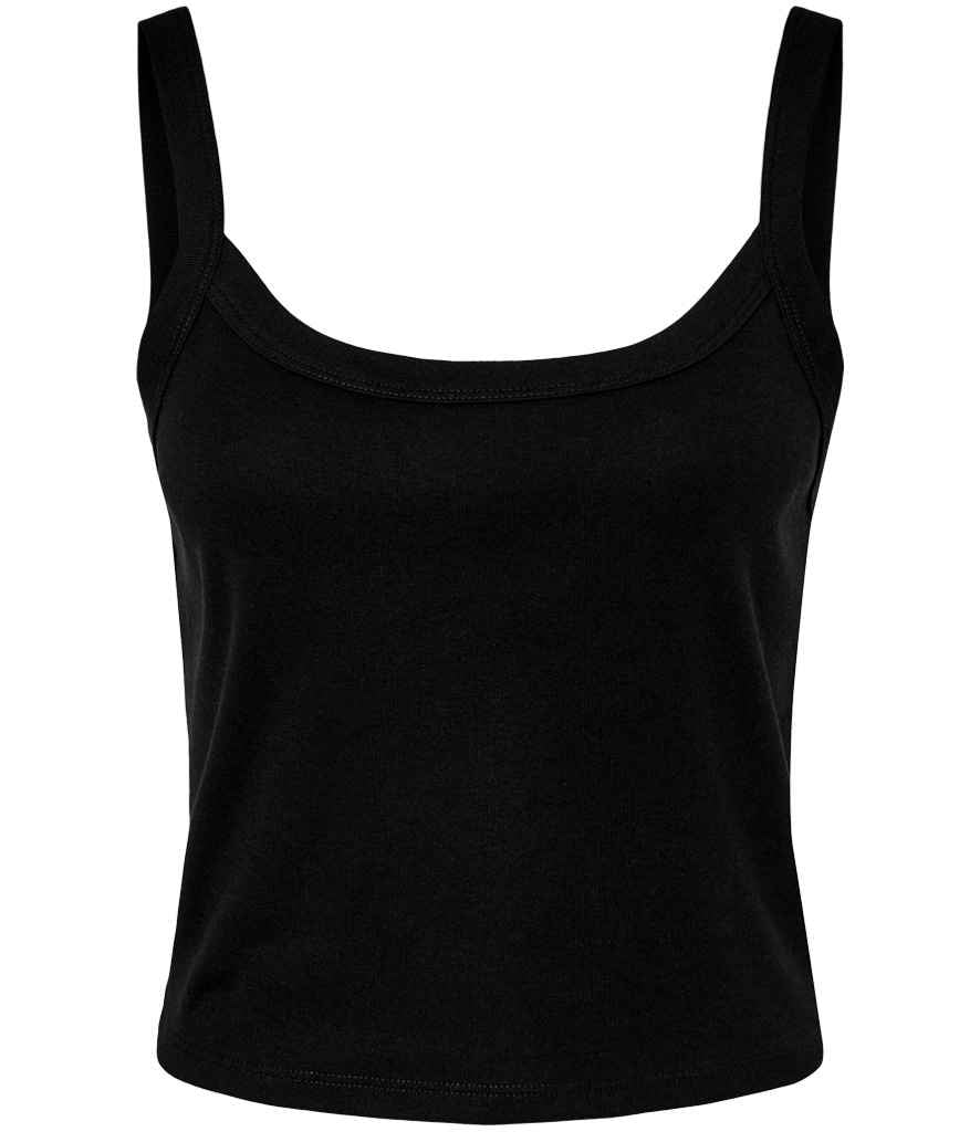 Bella+Canvas Bella Ladies Micro Rib Spaghetti Strap Tank Top - Solid Black Blend (BL1012)