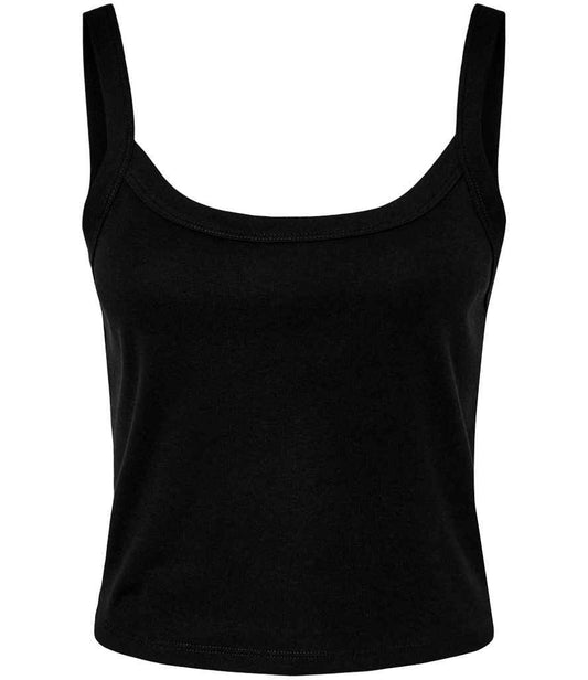 Bella+Canvas Bella Ladies Micro Rib Spaghetti Strap Tank Top - Solid Black Blend (BL1012)