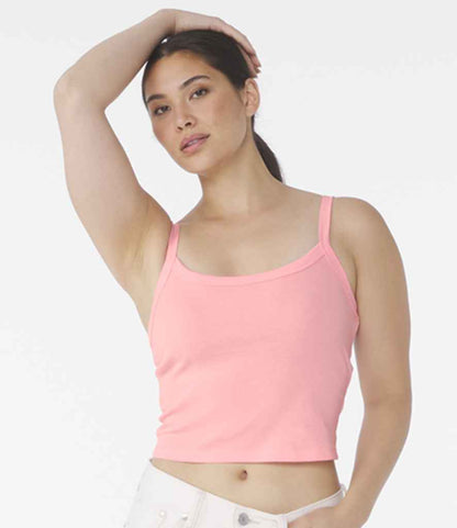 Bella+Canvas Bella Ladies Micro Rib Spaghetti Strap Tank Top - Solid Pink Blend (BL1012)