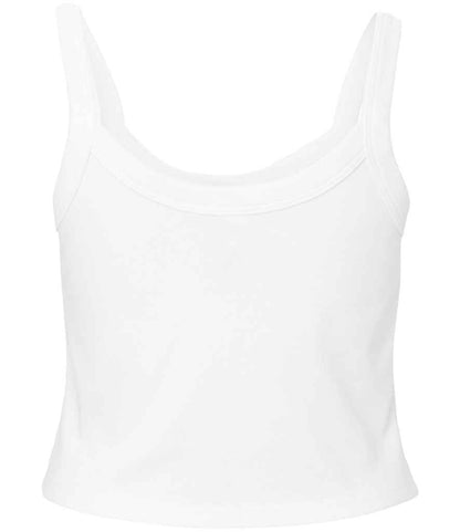 Bella+Canvas Bella Ladies Micro Rib Spaghetti Strap Tank Top - Solid White Blend (BL1012)
