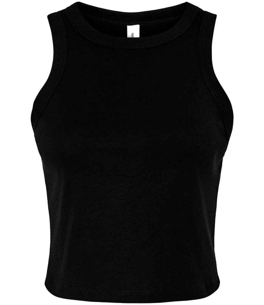 Bella+Canvas Bella Ladies Micro Rib Racer Tank Top - Solid Black Blend (BL1019)