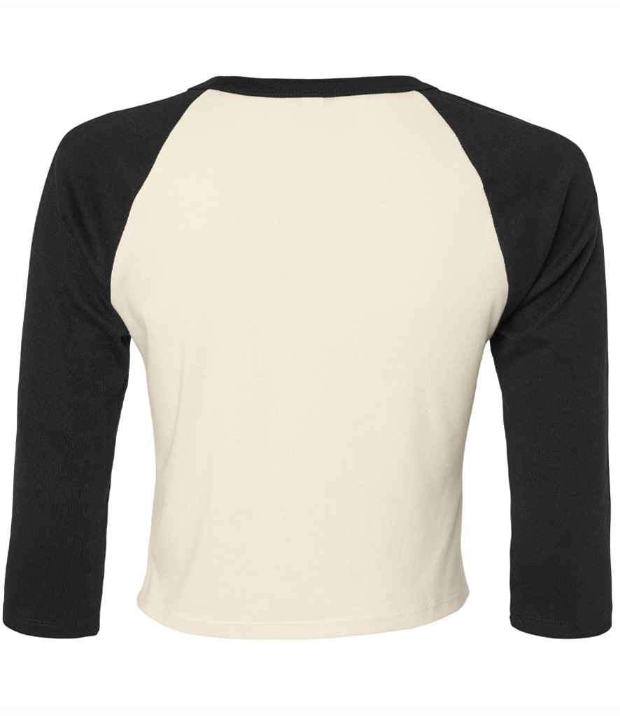 Bella+Canvas Bella Ladies Micro Rib 3/4 Raglan Baby T-Shirt - Natural/Black (BL1200)