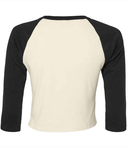 Bella+Canvas Bella Ladies Micro Rib 3/4 Raglan Baby T-Shirt - Natural/Black (BL1200)