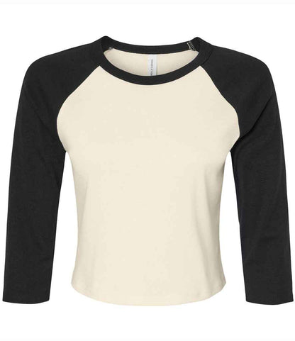 Bella+Canvas Bella Ladies Micro Rib 3/4 Raglan Baby T-Shirt - Natural/Black (BL1200)