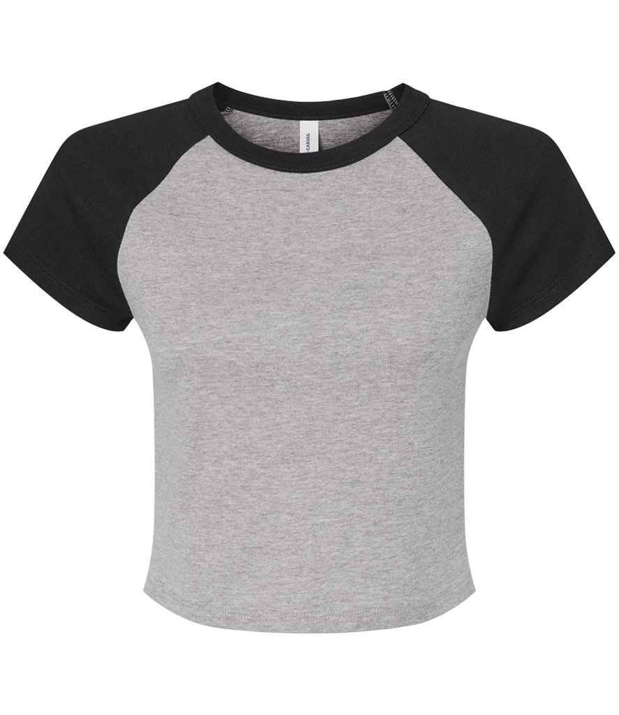 Bella+Canvas Bella Ladies Micro Rib Raglan Baby T-Shirt - Athletic Heather/Black (BL1201)