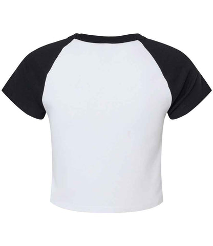 Bella+Canvas Bella Ladies Micro Rib Raglan Baby T-Shirt - White/Black (BL1201)