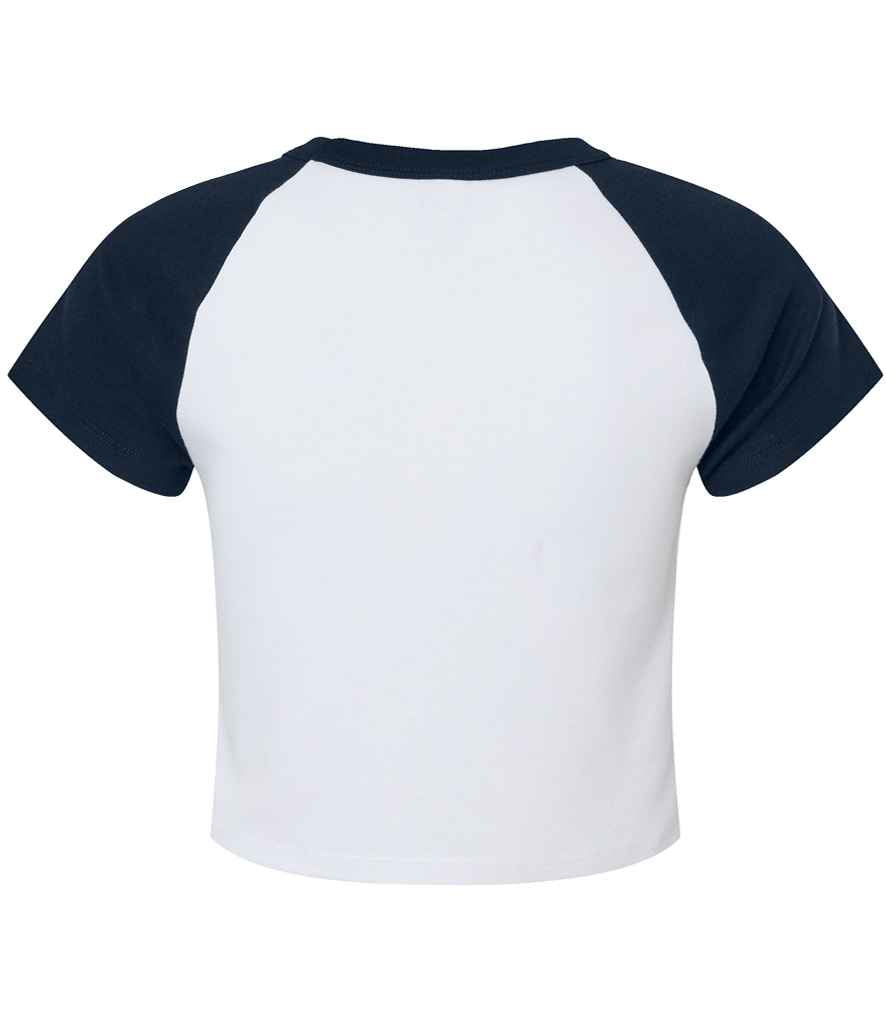 Bella+Canvas Bella Ladies Micro Rib Raglan Baby T-Shirt - White/Navy (BL1201)