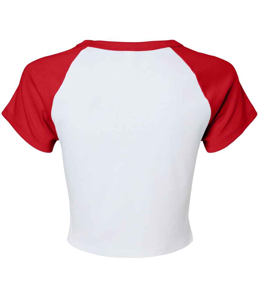 Bella+Canvas Bella Ladies Micro Rib Raglan Baby T-Shirt - White/Red (BL1201)