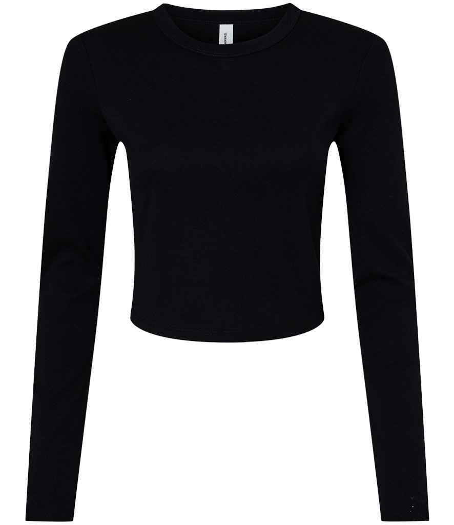 Bella+Canvas Bella Micro Rib Long Sleeve Baby T-Shirt - Solid Black Blend (BL1501)