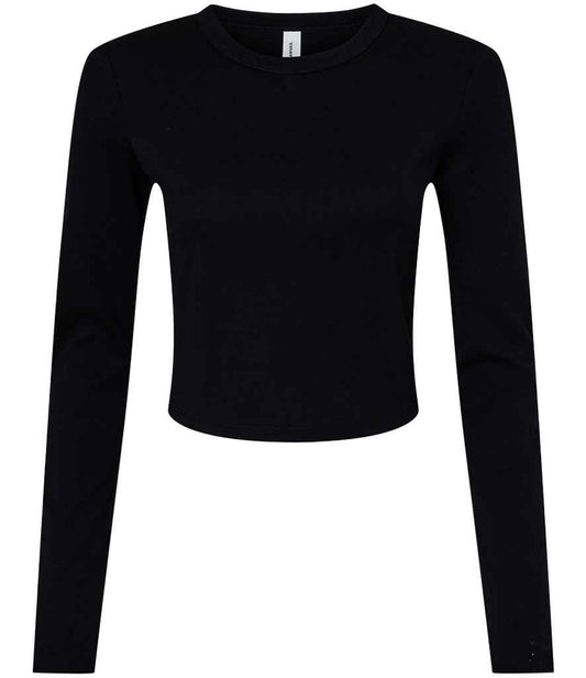Bella+Canvas Bella Micro Rib Long Sleeve Baby T-Shirt - Solid Black Blend (BL1501)