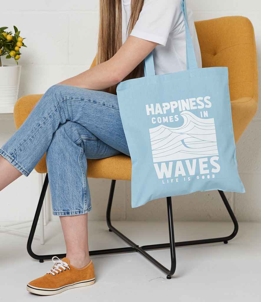 Brand Lab Cotton Long Handle Shopper - Light Blue (BR001)