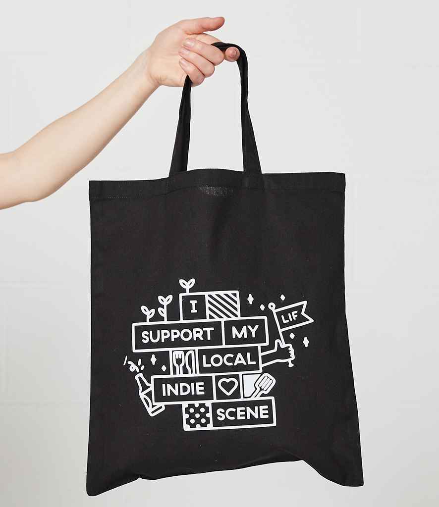 Brand Lab Cotton Short Handle Shopper - Black (BR002)