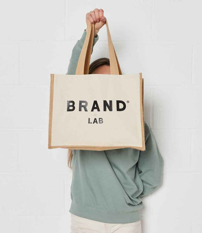 Brand Lab Jute and Canvas Shopper - Natural/Natural (BR101)