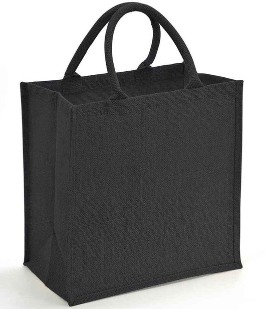 Brand Lab Natural Jute Tote - Black (BR102)