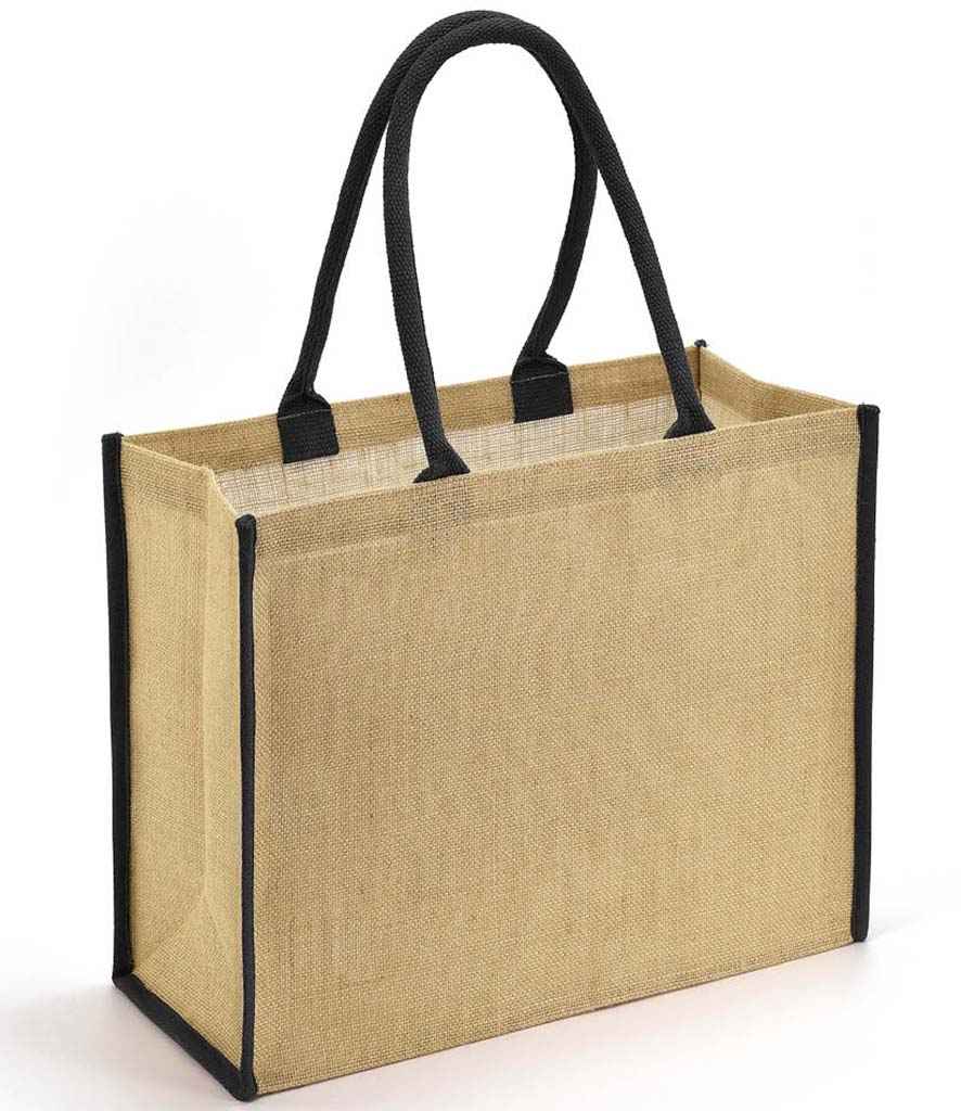 Brand Lab Jute Tipped Shopper - Natural/Black (BR103)