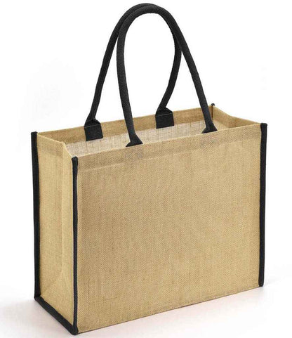 Brand Lab Jute Tipped Shopper - Natural/Black (BR103)