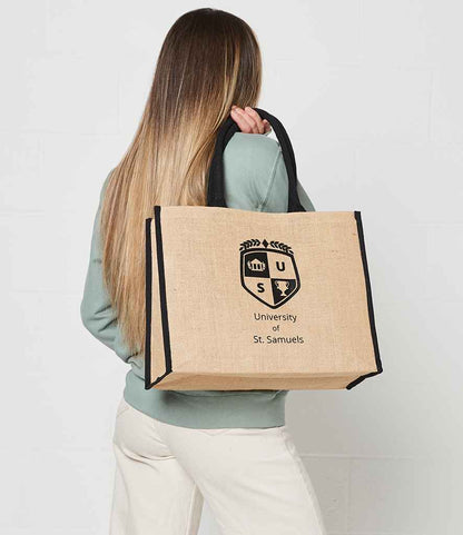 Brand Lab Jute Tipped Shopper - Natural/Black (BR103)