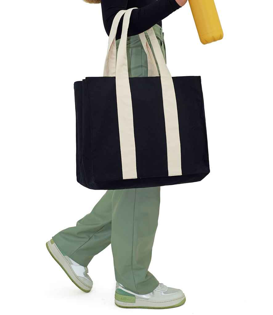 Brand Lab Canvas Wrap Tote Bag - Black/Natural (BR202)