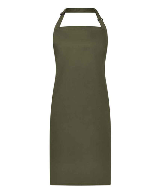 Brand Lab Adjustable Bib Apron - Olive Green (BR500)