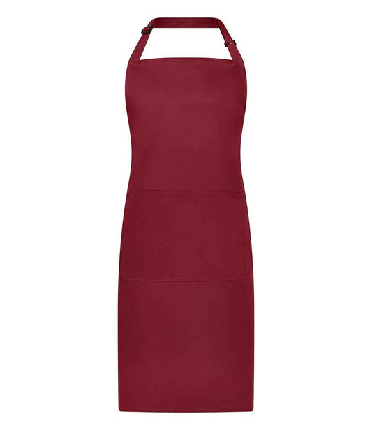 Brand Lab Adjustable Bib Pocket Apron - Burgundy (BR501)