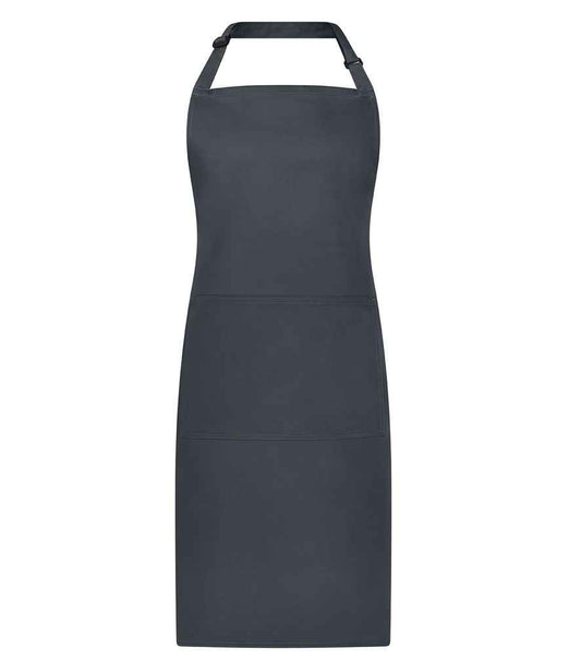 Brand Lab Adjustable Bib Pocket Apron - Charcoal (BR501)